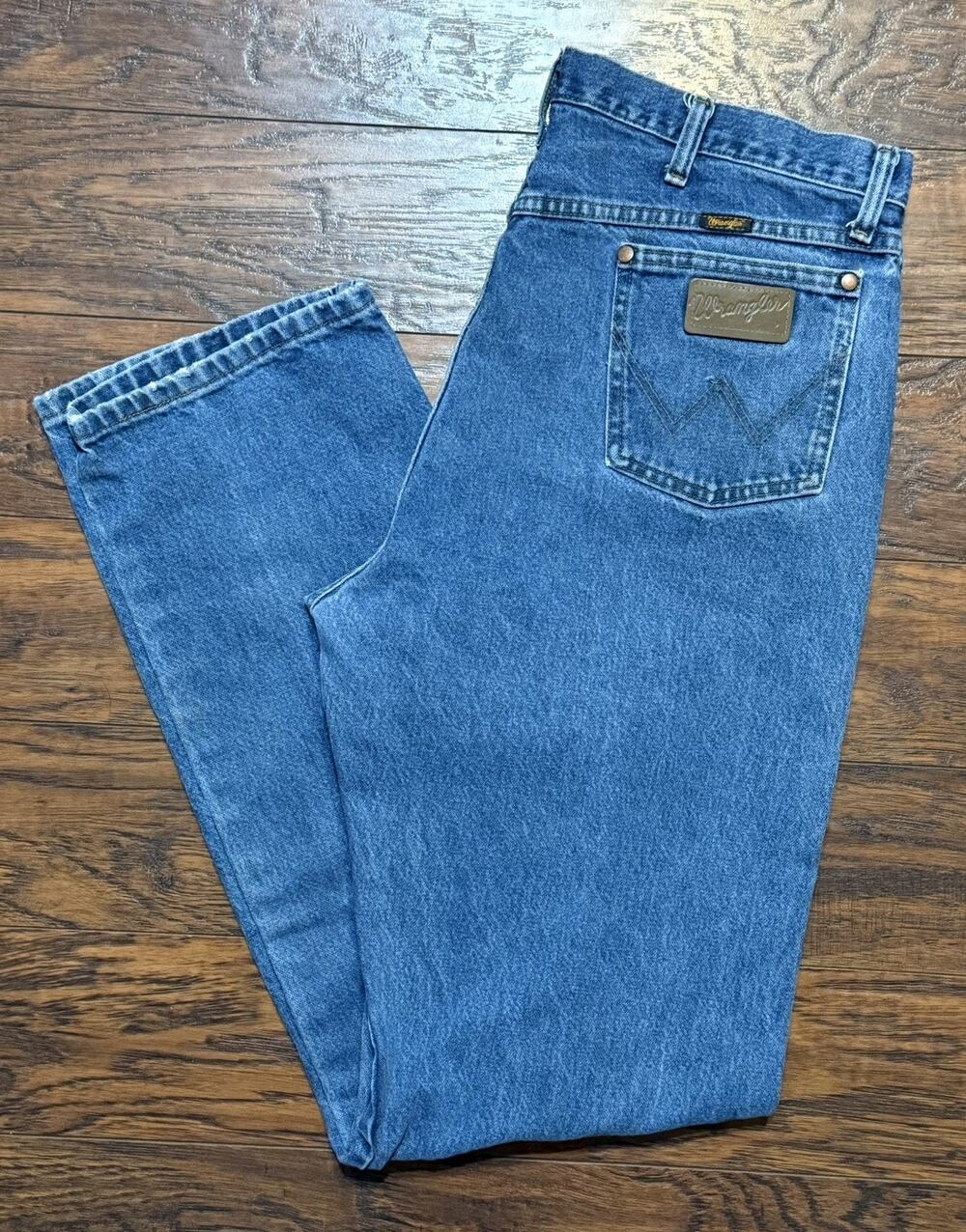 Wrangler 13MWZ Cowboy Cut Jeans Mens 36x36 Medium Wash Denim Workwear